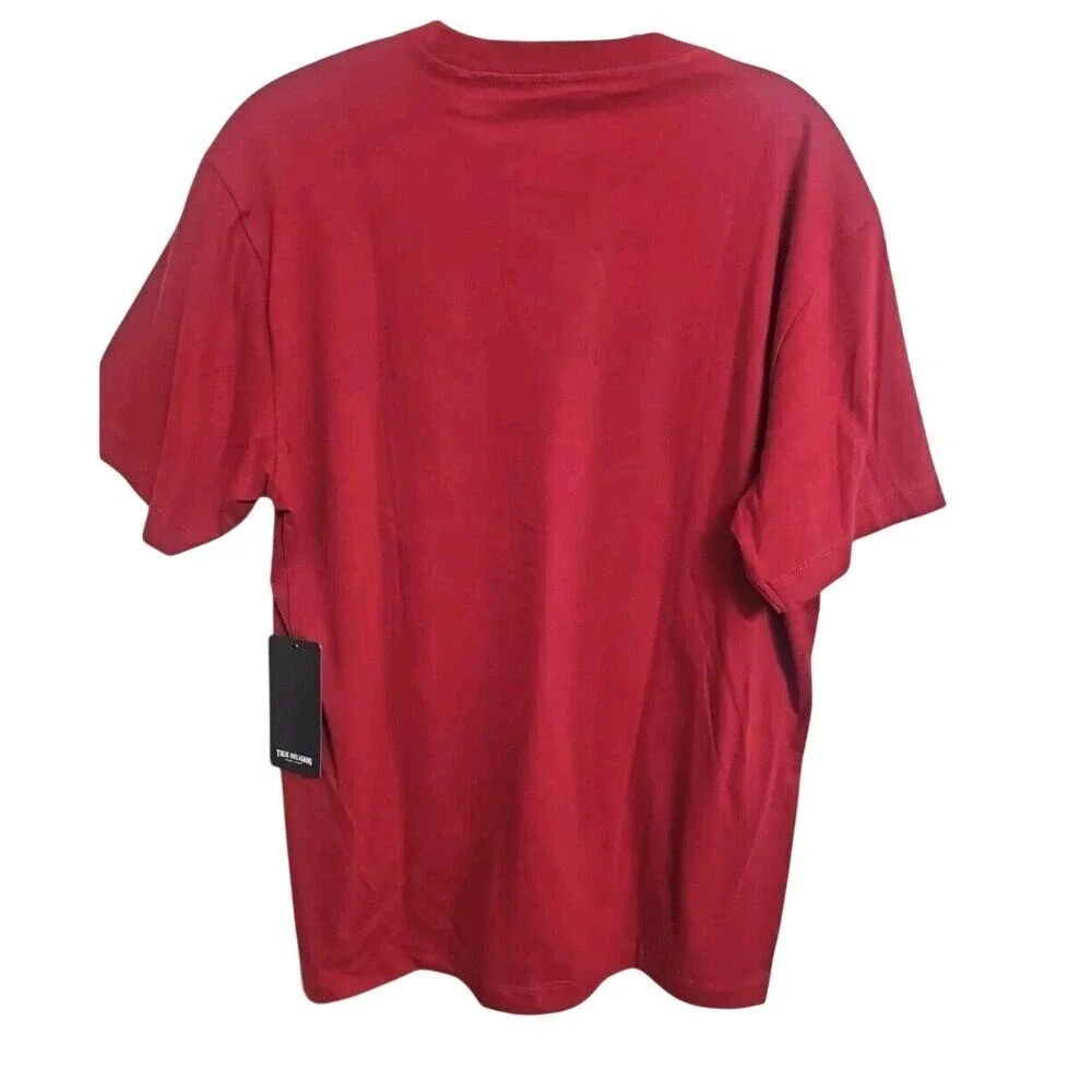 True Religion Men's Half Face Buddha T-Shirt Red‎ Size Large NWT $59